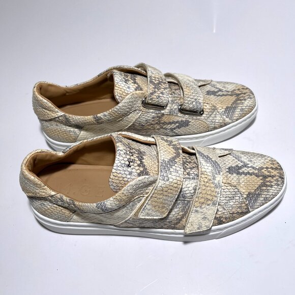 M. Gemi The Giovanna Python Leather Velcro Sneakers - Picture 3 of 15